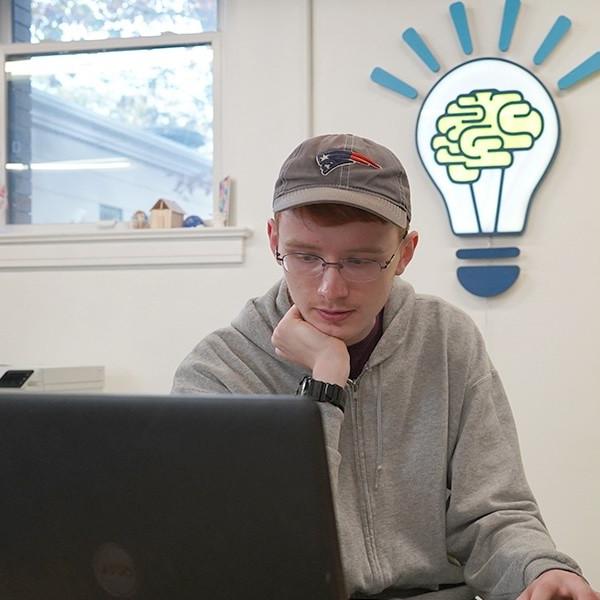 Student in the makerspace